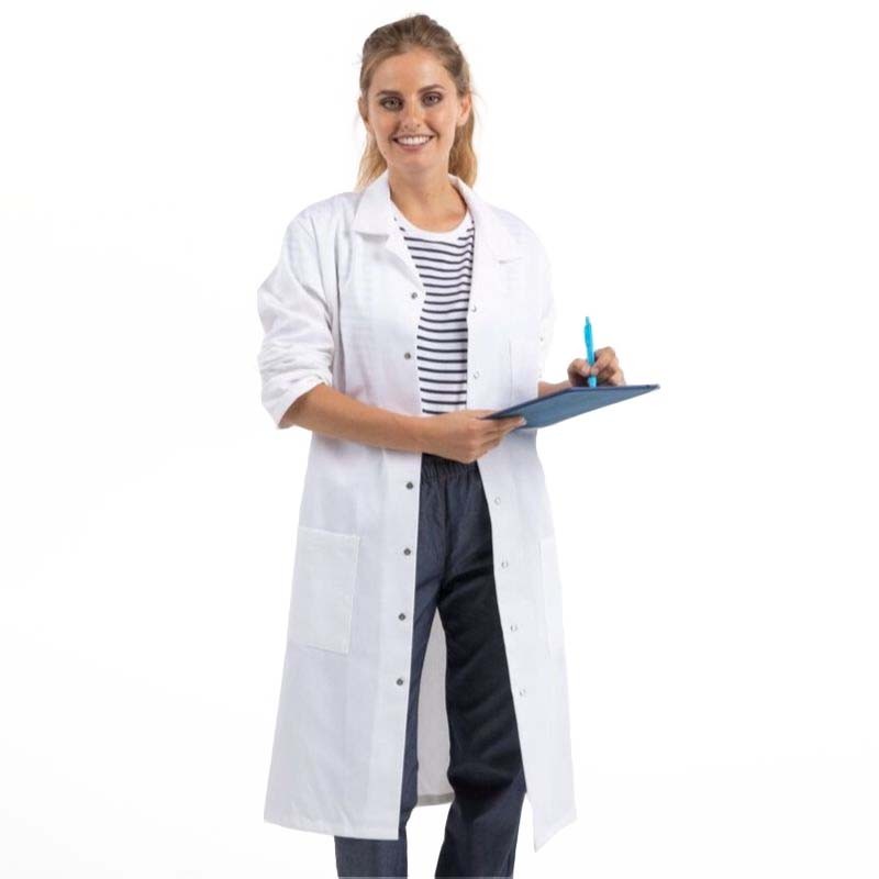 Women's Long White Medical Blouse - CLEMIX BY LAFONT