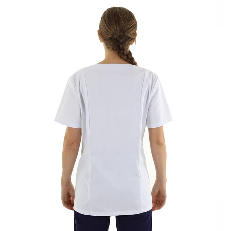 Women's Short Sleeve White Medical Blouse