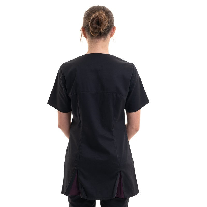Women's Lisa Black and Plum Medical Blouse