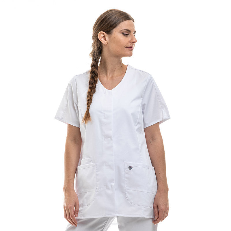 Unisex Stretch White Medical Blouse