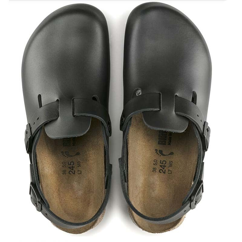 Tokio Unisex Work Clog Black Leather Super Grip Model
