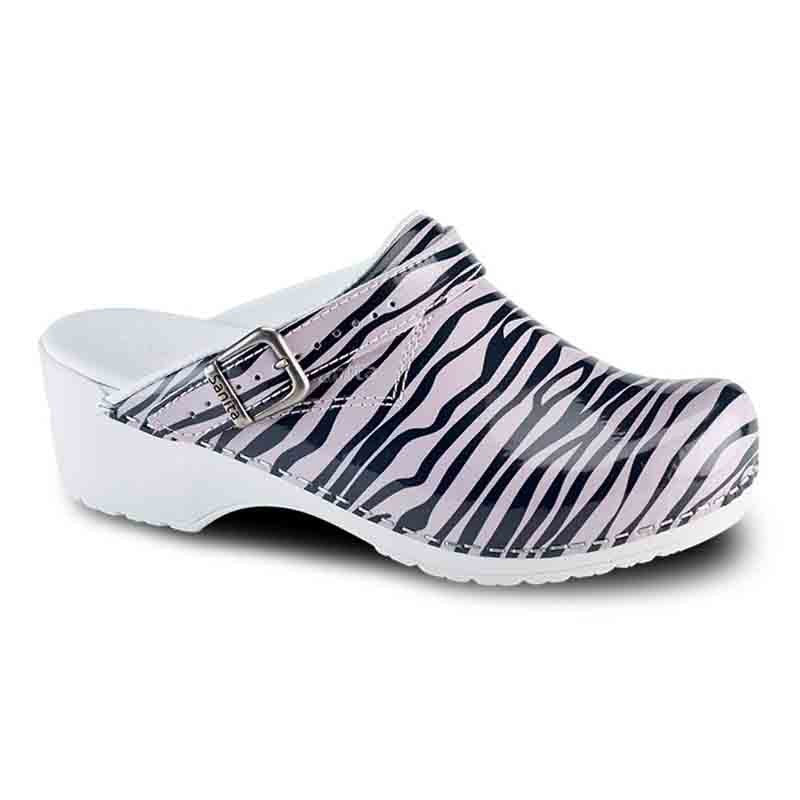 Women's Zebra Medical Clogs with Adjustable Strap