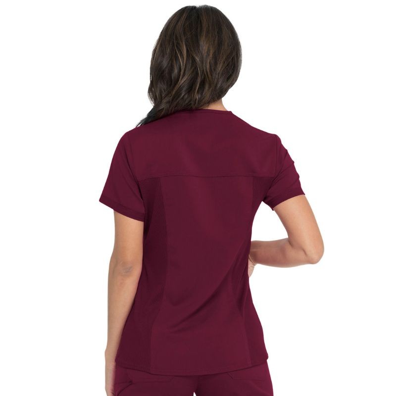 Women's Medical Tunic Short Sleeves Bordeaux - DICKIES MEDICAL