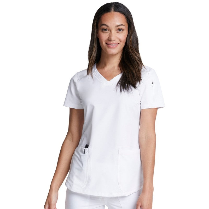 Women's White Stretch Medical Tunic