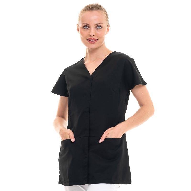 Women's Beautician Tunic Lilou Black Model - HASSON BY MOLINEL