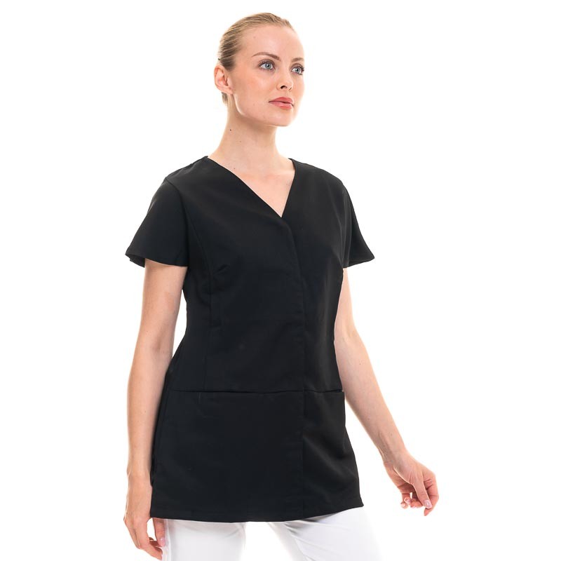 Women's Beautician Tunic Lilou Black Model - HASSON BY MOLINEL