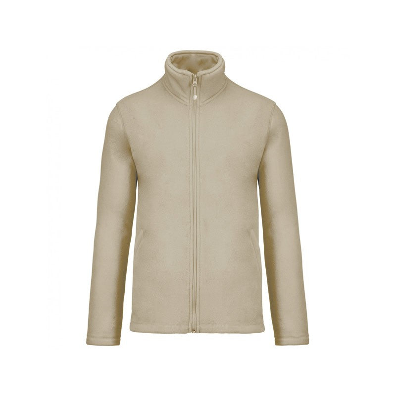 Men's Beige Microfleece Corridor Jacket - KARIBAN