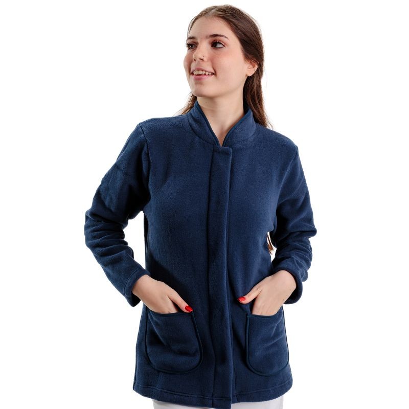 Navy Blue Fleece Pass-Through Jacket