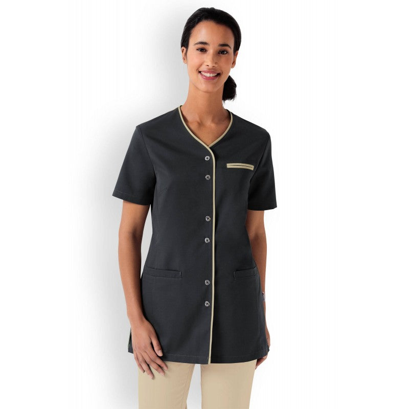 Women's Medical Blouse Short Sleeves White Liser Charco 