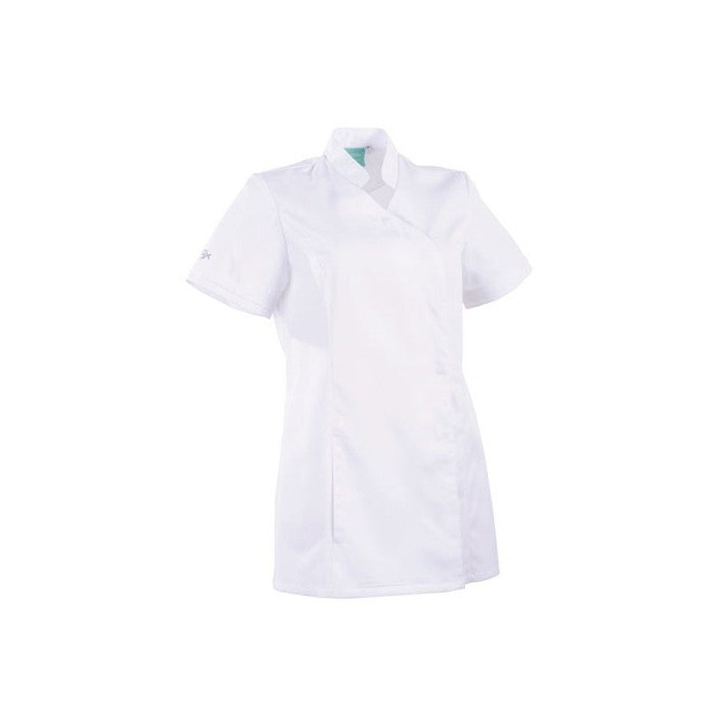 Women's White Linen Fitted Medical Blouse