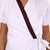 White and Burgundy Wrap-Over Beautician Blouse