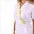 Women's Beautician Blouse, White and Lime Green, Inès Model - MANELLI