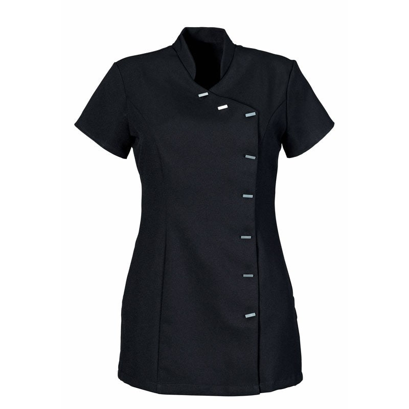Women's Short Sleeve Black Beautician Blouse