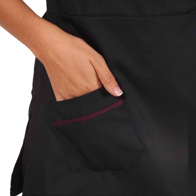 Women's Black and Plum Beautician Blouse