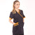 Women's Charcoal Gray and Orange Medical Blouse Short Sleeves