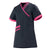 Women's Charcoal Gray and Orange Medical Blouse Short Sleeves