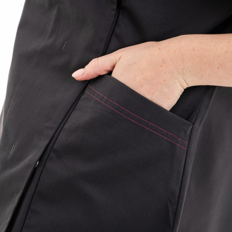 Women's Short Sleeve Medical Blouse Lilee Charcoal Grey and Pink