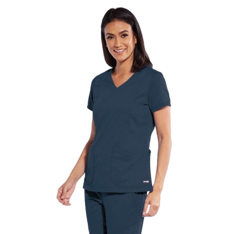 Women's Medical Tunic V-Neck Indigo - GREY