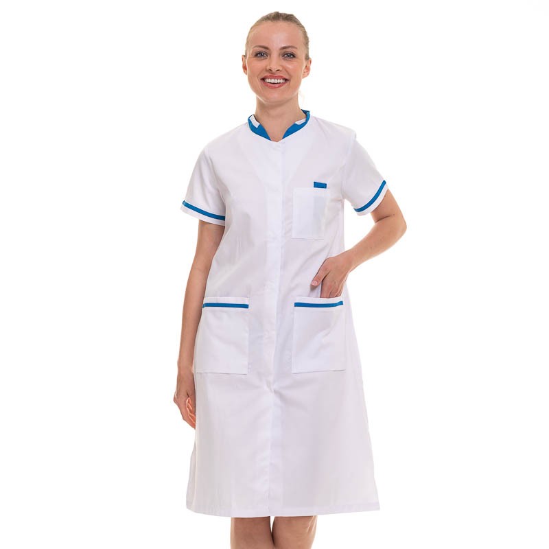 Women&#39;s Long Aesthetic Blouse White and Blue 