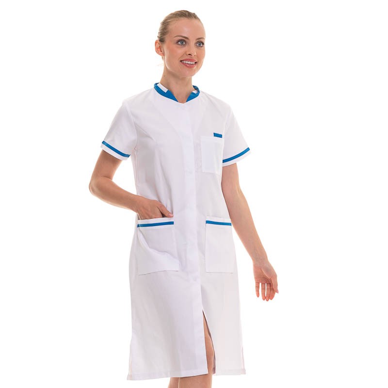 Women's Long Aesthetic Blouse White and Blue