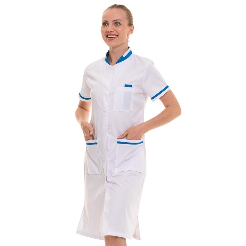 Women's Long Aesthetic Blouse White and Blue 