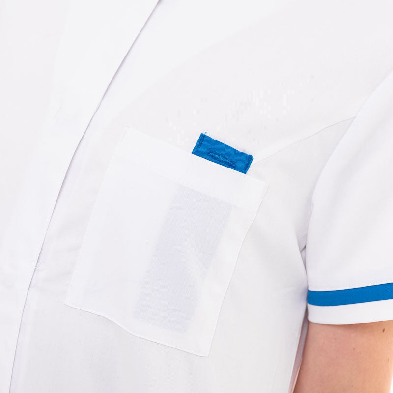 Women's Long Aesthetic Blouse White and Blue 