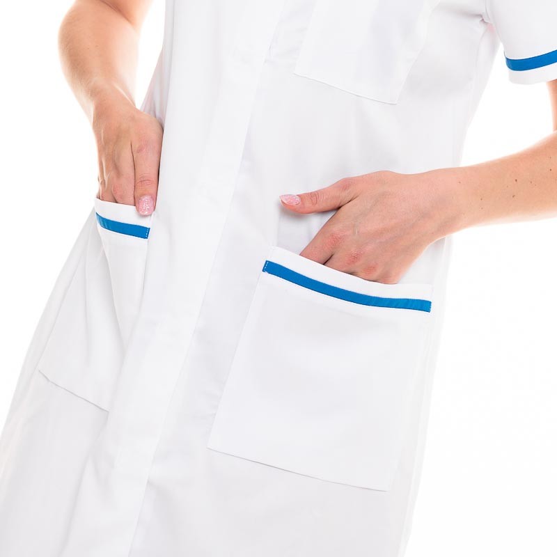 Women's Long Aesthetic Blouse White and Blue