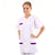 Women's Medical Blouse Short Sleeves White and Plum