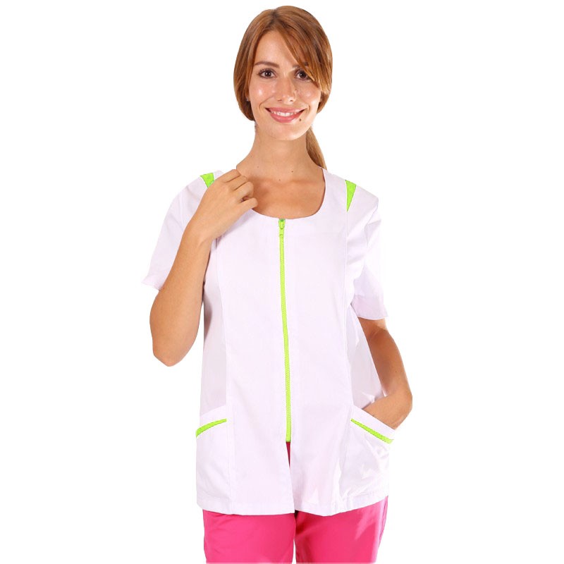 Johana White Green Women&#39;s Medical Blouse