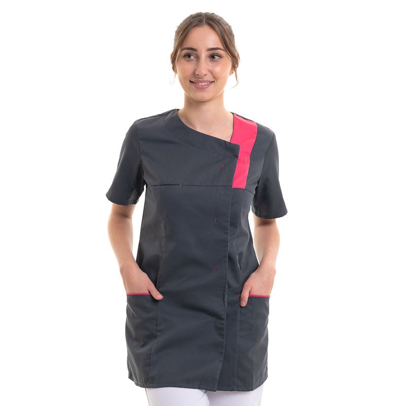 Women's Lisa Black and Plum Medical Blouse 