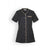 Women's Medical Blouse Short Sleeves Anthracite Gray Beige Trim