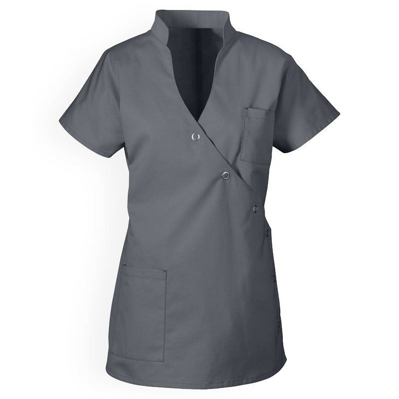 Women's Short Sleeve Gray Medical Blouse