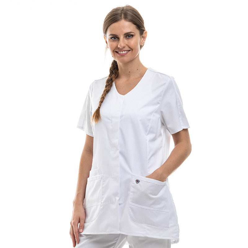 Unisex Stretch White Medical Blouse