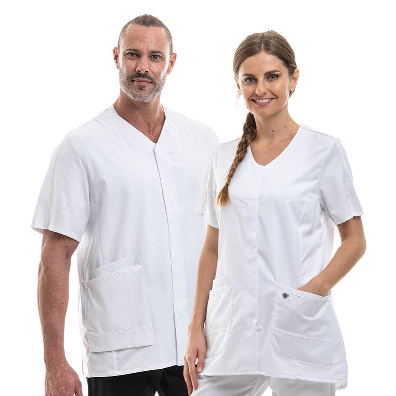 Unisex Stretch White Medical Blouse