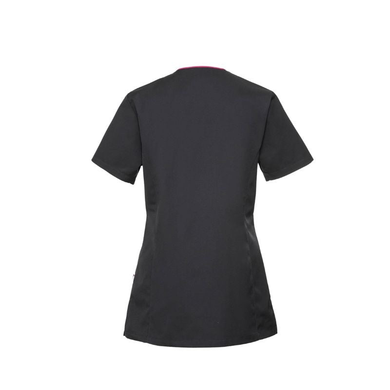 Beautic Blouse Woman Short Sleeve Grey Anthracite Liser Rose - CLINIC DRESS