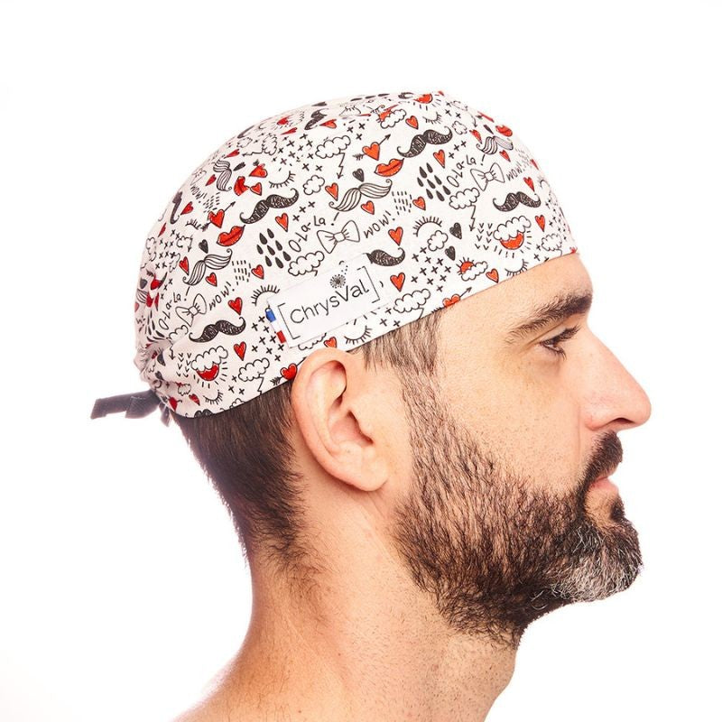 Unisex Short Medical Cap 100% Cotton with Patterns 