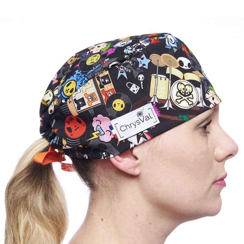 Unisex Short Medical Cap 100% Cotton with Patterns 