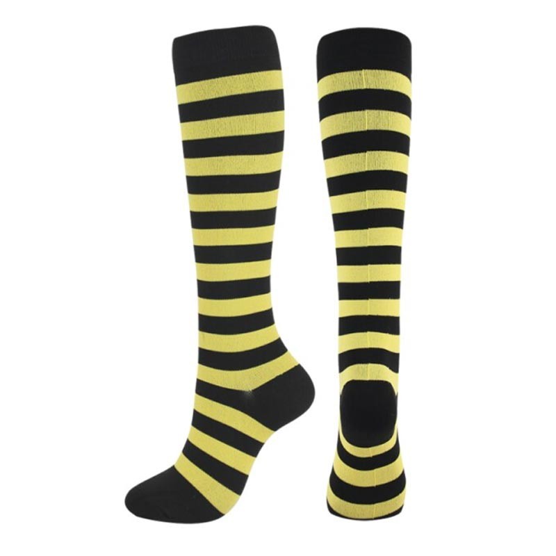 Compression Socks with Yellow and Black Stripes