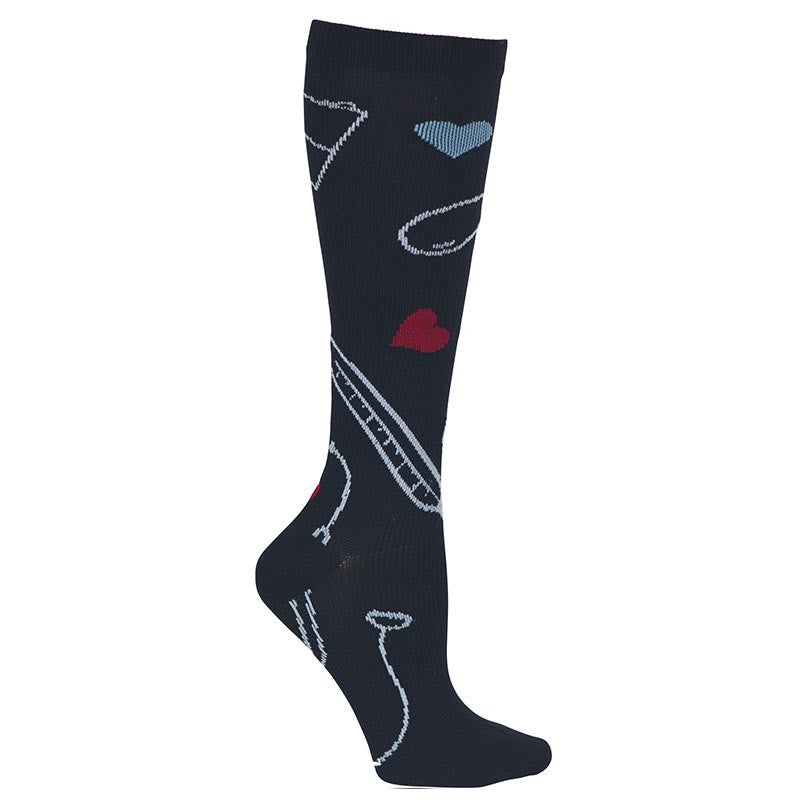 Unisex Navy Medical Print Compression Socks