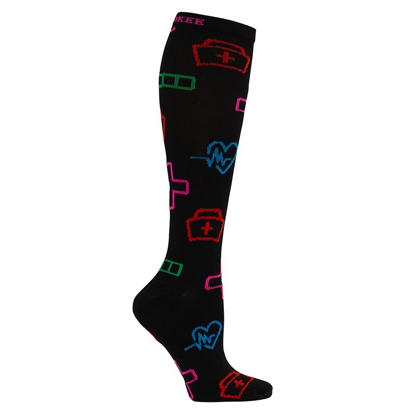 Black Medical Print Compression Socks