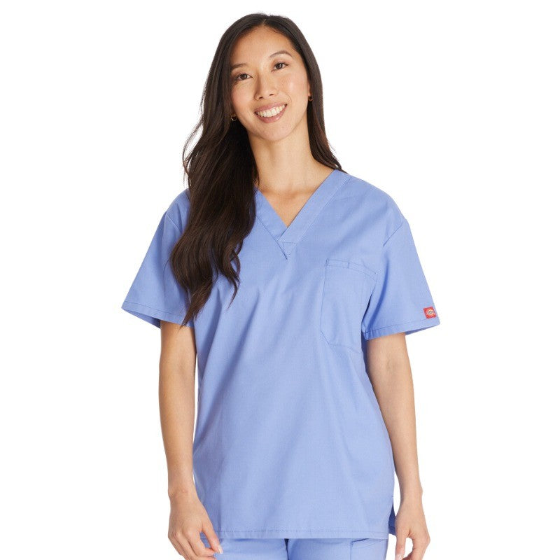 Unisex Short Sleeve Medical Tunic Blue - DICKIES MEDICAL