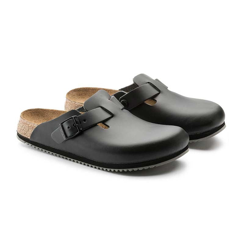 Black Mixed Grip Work Clog 