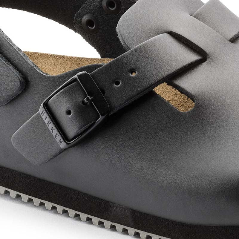 Tokio Unisex Work Clog Black Leather Super Grip Model 