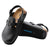 Black Natural Leather Work Clogs with KAY SL Strap