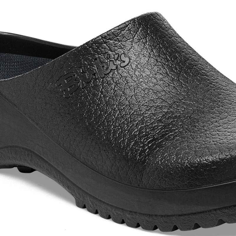 Super Birki Fusion Black Work Clogs with Non-Slip Soles