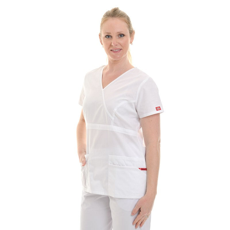 Women's Medical Tunic Short Sleeve V-Neck White