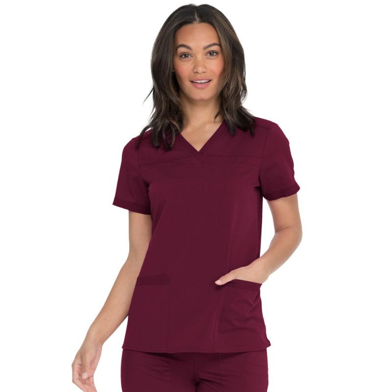 Women's Medical Tunic Short Sleeves Bordeaux - DICKIES MEDICAL