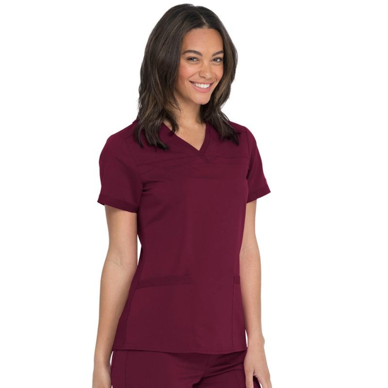 Women's Medical Tunic Short Sleeves Bordeaux - DICKIES MEDICAL