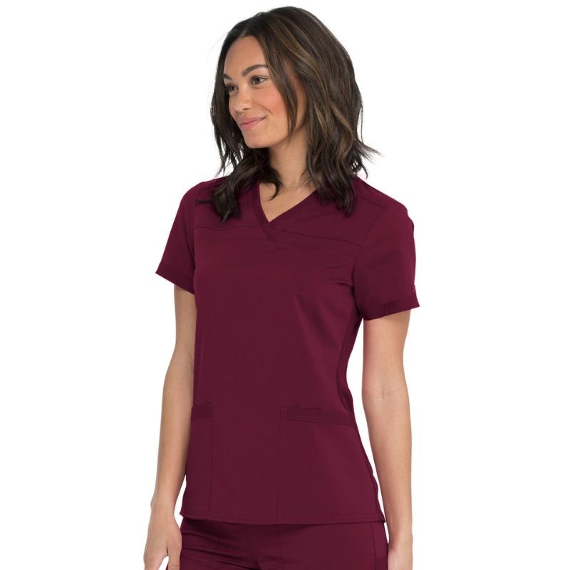 Women's Medical Tunic Short Sleeves Bordeaux - DICKIES MEDICAL