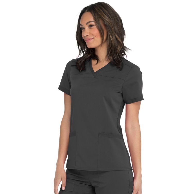 Women's V-Neck Medical Tunic Grey